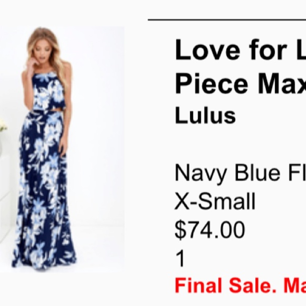 Two piece set! Maxi skirt and top.